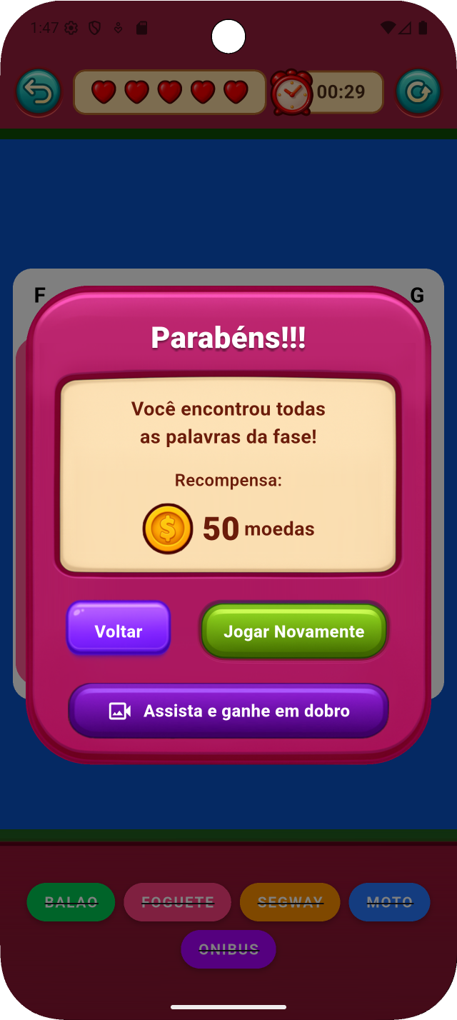 Tela do app
